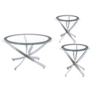Brooke  Round Coffee and End Table Set Chrome