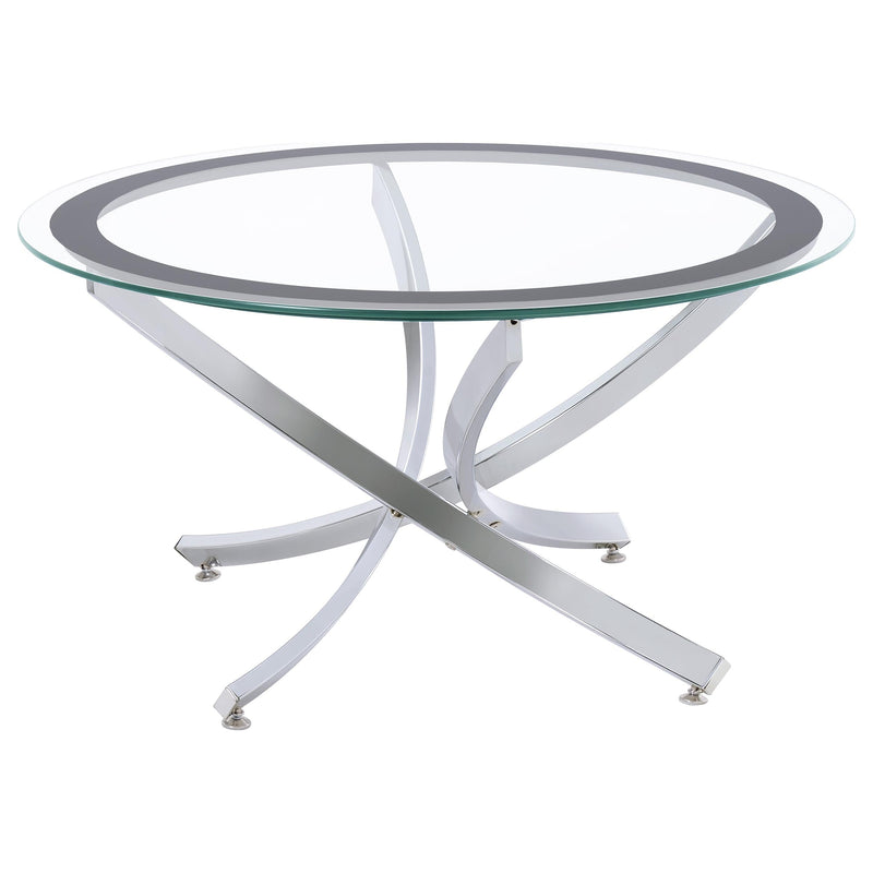 Brooke  Round Coffee and End Table Set Chrome
