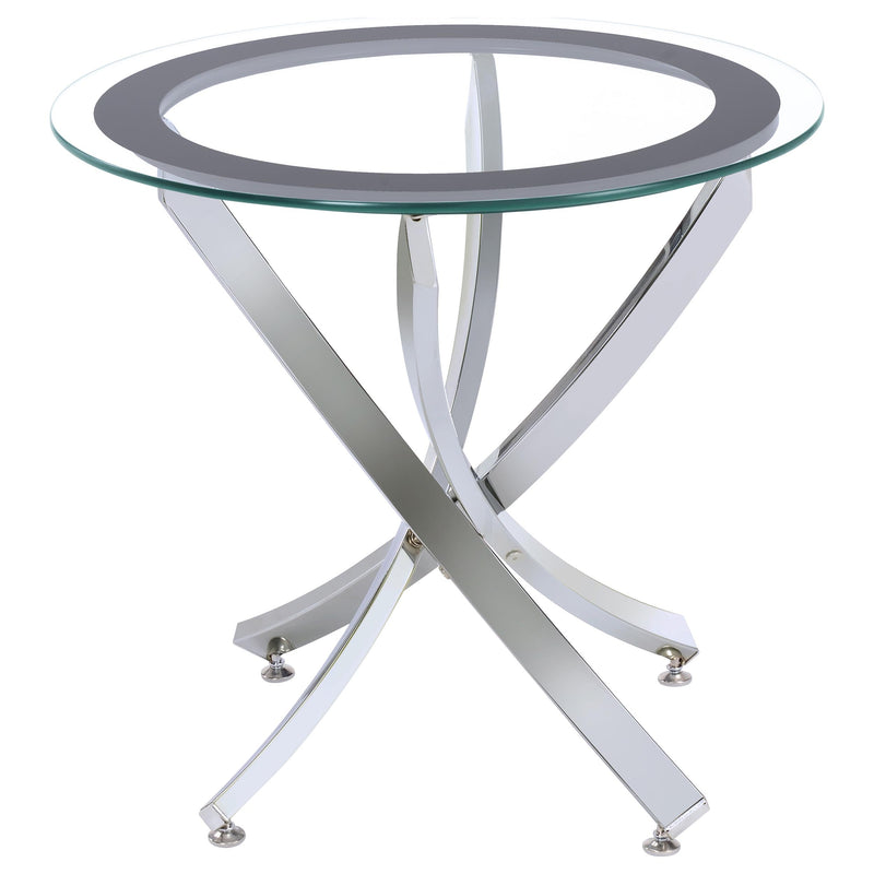 Brooke  Round Coffee and End Table Set Chrome