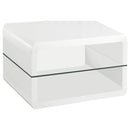 Elana  Coffee and End Table Set White High Gloss