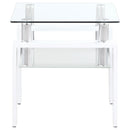 Dyer 1-shelf Square Glass Top Side End Table Black