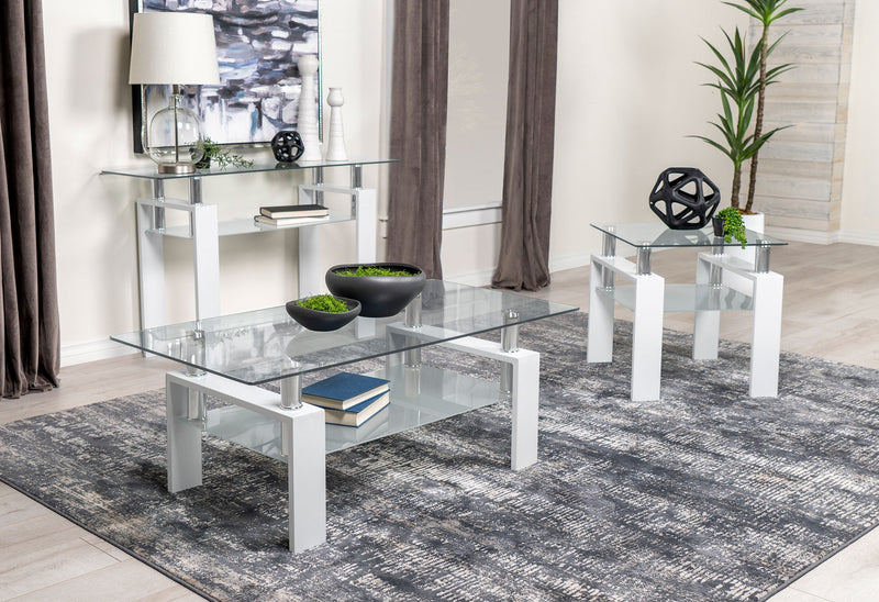 Dyer 1-shelf Square Glass Top Side End Table Black
