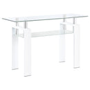 Dyer Rectangular Glass Top Entryway Sofa Console Table Black