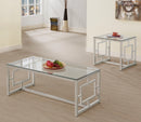 Merced 2-piece Rectangular Coffee and End Table Set Nickel