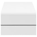 Airell Rectangular Coffee Table with Shelf White High Gloss