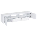 Jude 2-door Engineered Wood 79-inch TV Stand High Gloss White
