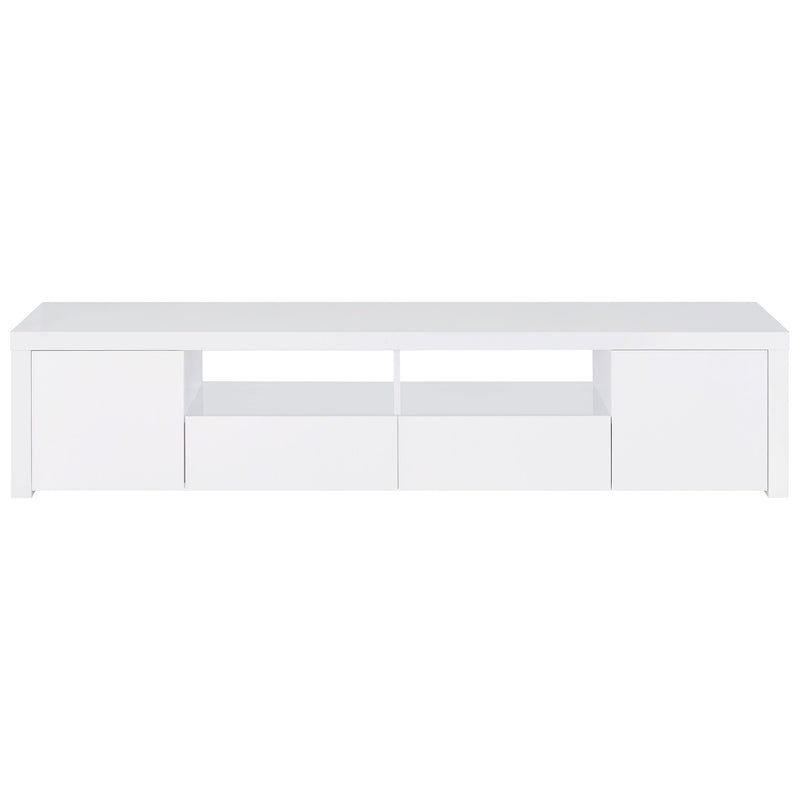 Jude 2-door Engineered Wood 79-inch TV Stand High Gloss White