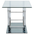Danville Square U-Shaped Glass Top Side End Table Chrome