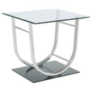Danville Glass Top Coffee and End Table Set Chrome