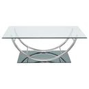 Danville Glass Top Coffee and End Table Set Chrome