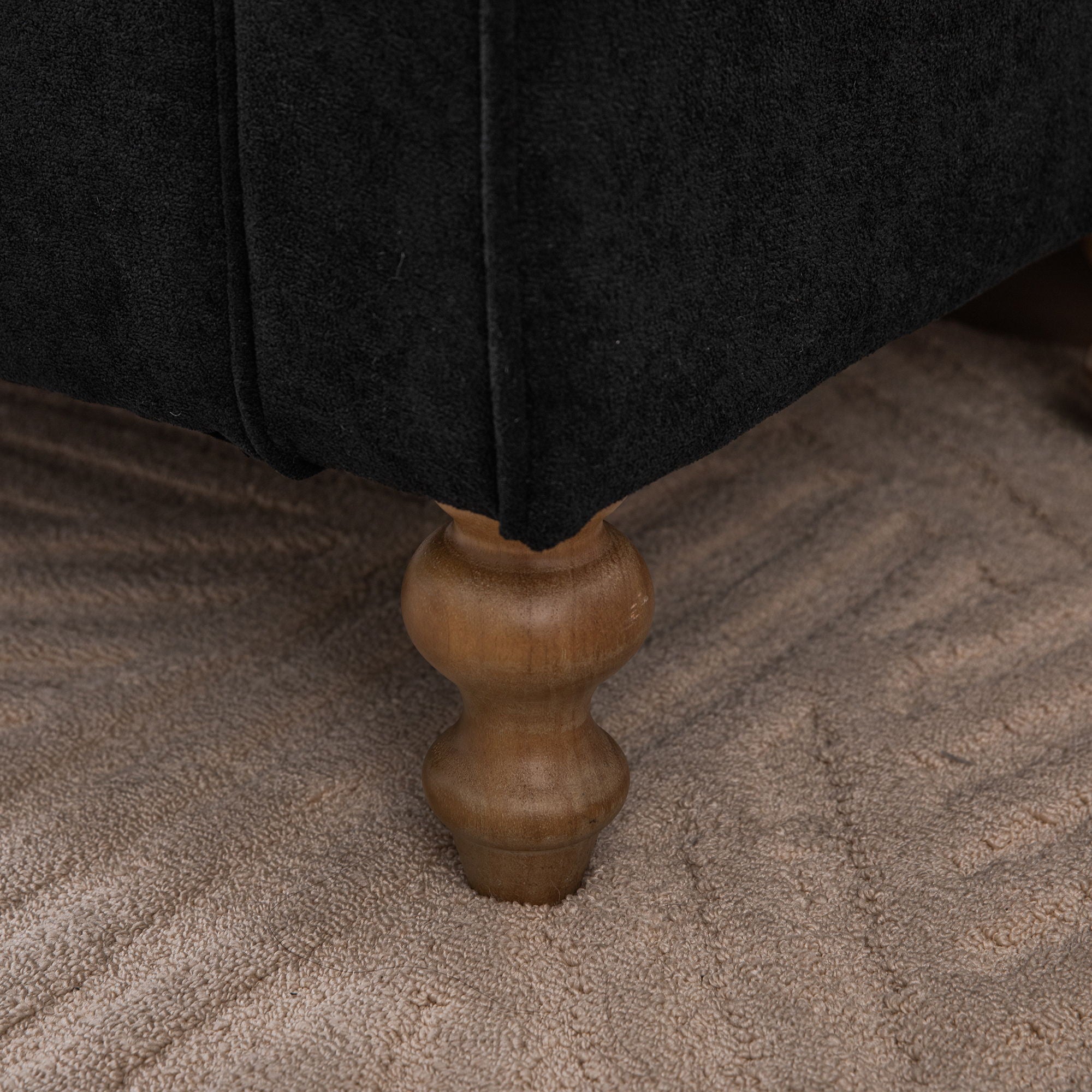 Modern Upholstered Storage Bench With Rolled Armrests]