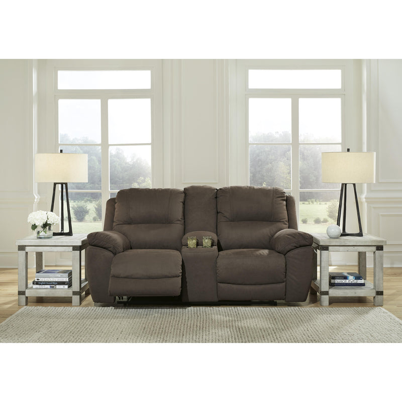 Signature Design by Ashley Next-Gen Gaucho Reclining Leather Look Loveseat with Console 5420494 IMAGE 5