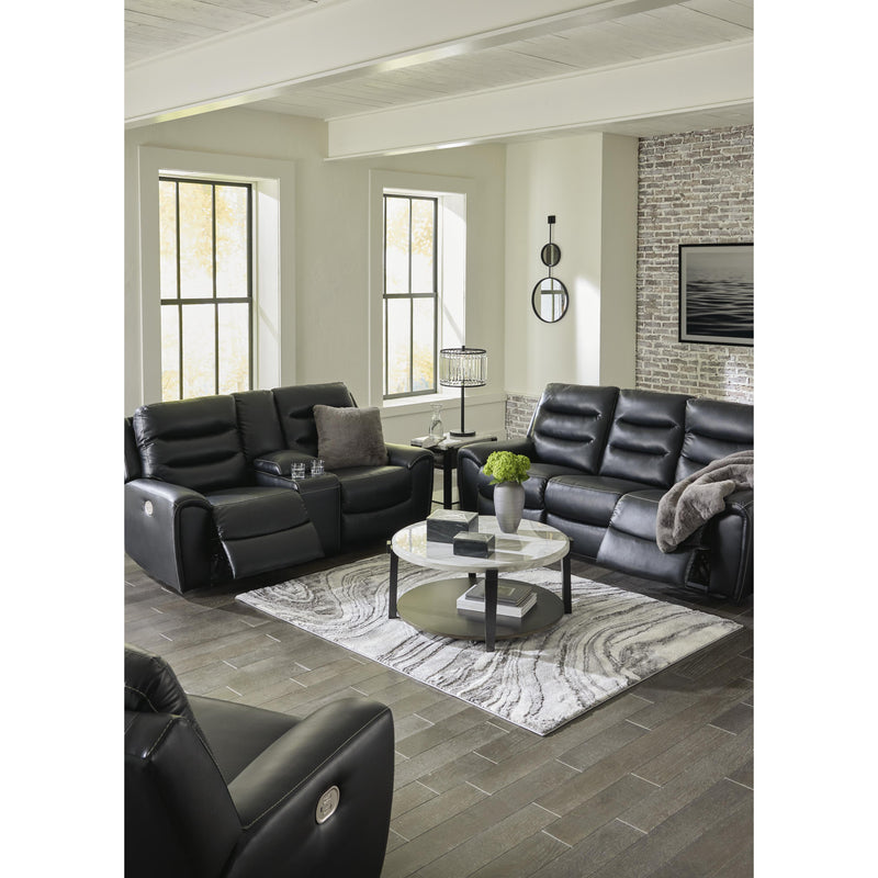 Signature Design by Ashley Warlin Power Reclining Leather Look Loveseat with Console 6110518 IMAGE 12