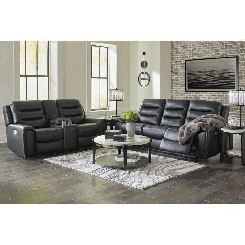 Signature Design by Ashley Warlin Power Reclining Leather Look Loveseat with Console 6110518 IMAGE 14