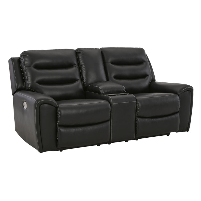 Signature Design by Ashley Warlin Power Reclining Leather Look Loveseat with Console 6110518 IMAGE 1