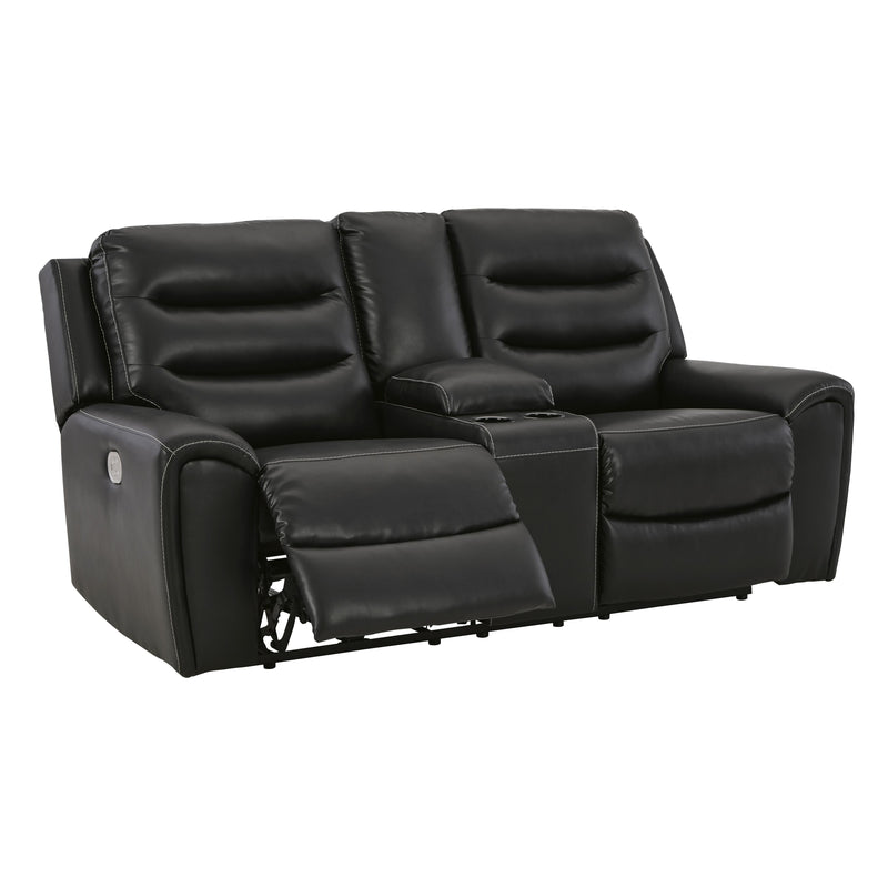 Signature Design by Ashley Warlin Power Reclining Leather Look Loveseat with Console 6110518 IMAGE 2