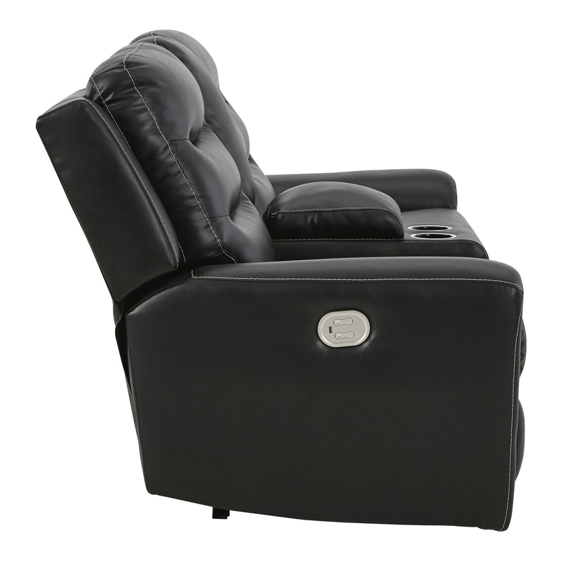 Signature Design by Ashley Warlin Power Reclining Leather Look Loveseat with Console 6110518 IMAGE 4