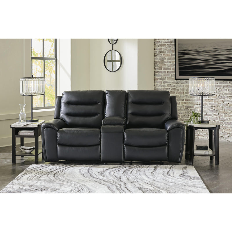 Signature Design by Ashley Warlin Power Reclining Leather Look Loveseat with Console 6110518 IMAGE 6