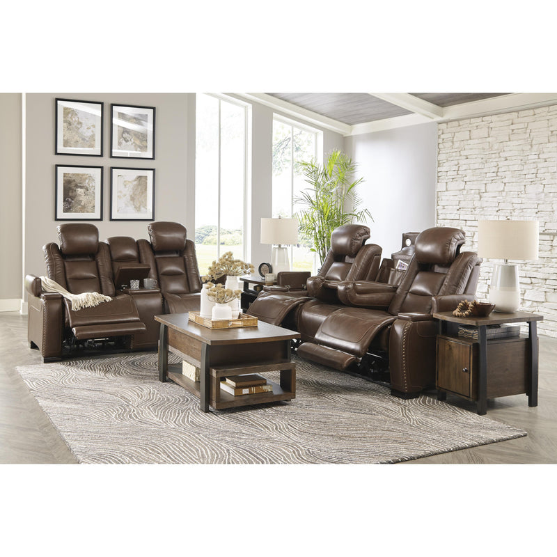 Signature Design by Ashley The Man-Den Power Reclining Leather Match Loveseat with Console U8530618 IMAGE 13