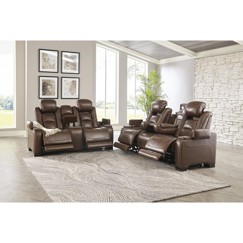 Signature Design by Ashley The Man-Den Power Reclining Leather Match Loveseat with Console U8530618 IMAGE 14