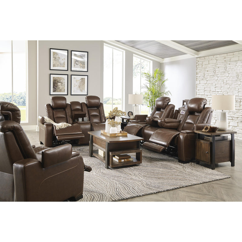 Signature Design by Ashley The Man-Den Power Reclining Leather Match Loveseat with Console U8530618 IMAGE 16