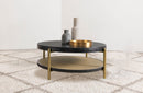 Arini Round Coffee Table With Storage Shelf