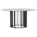 Haven  Round Marble Coffee and End Table Set Black