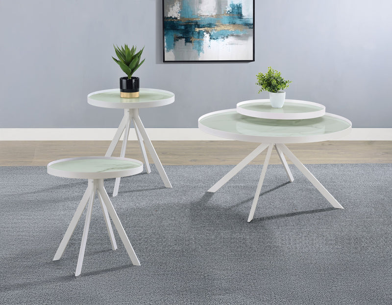 Briggs  Round Coffee and End Table Set Black