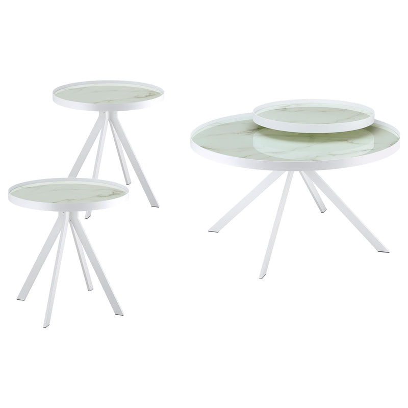 Briggs  Round Coffee and End Table Set Black