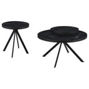 Briggs  Round Coffee and End Table Set Black