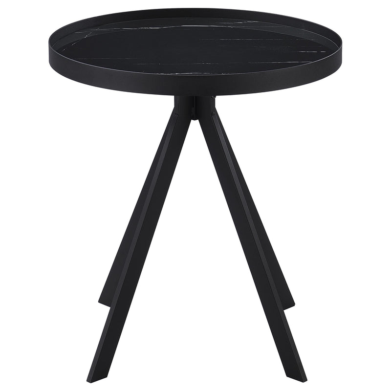 Briggs  Round Coffee and End Table Set Black