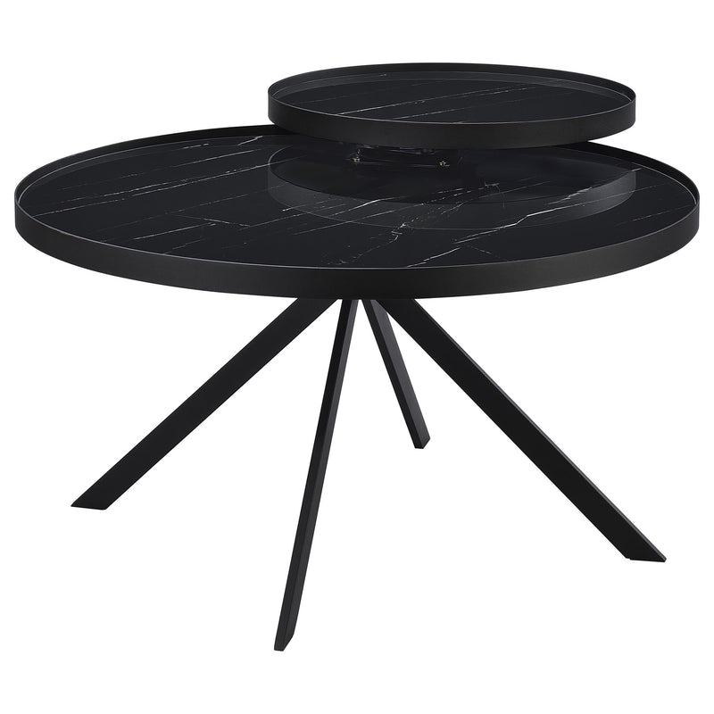 Briggs  Round Coffee and End Table Set Black