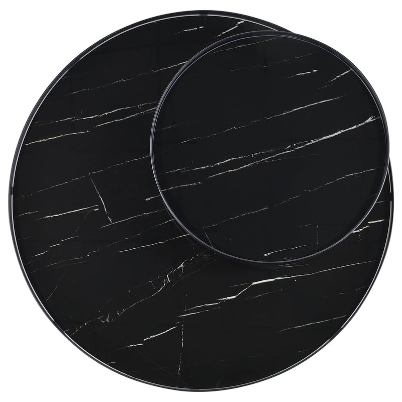Briggs  Round Coffee and End Table Set Black