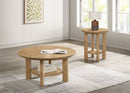 Ottowa  Round Wood Coffee Table Set Light Oak