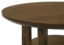 Ottowa Round Wood Side End Table with Shelf Brown