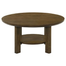 Ottowa  Round Wood Coffee Table Set Brown