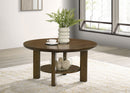 Ottowa 36-inch Round Wood Cocktail Coffee Table Brown