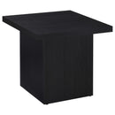 Devar Square Cocktail Coffee End Table Set Black
