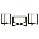 Tobin  Marble Top Coffee and End Table Set White
