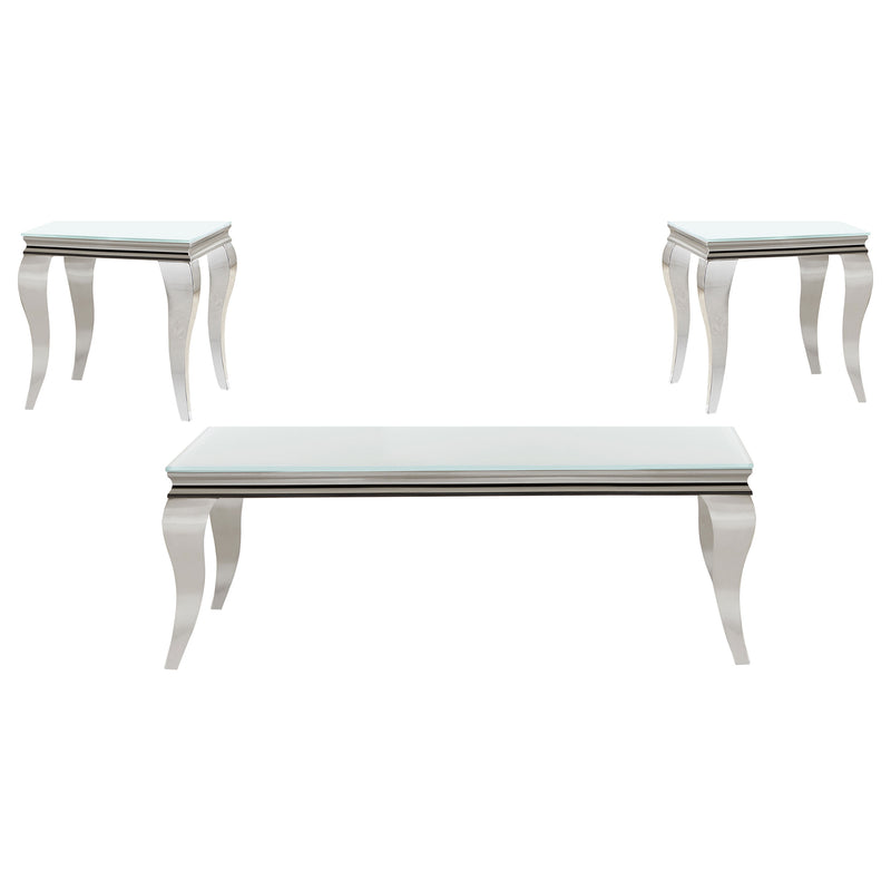 Carone Glass Top Coffee and End Table Set