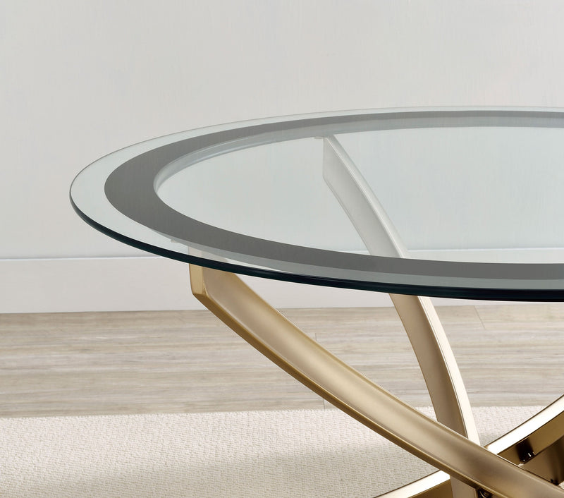 Brooke  Round Coffee and End Table Set Chrome