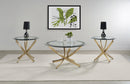 Brooke  Round Coffee and End Table Set Chrome