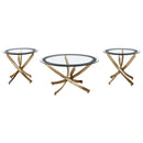 Brooke  Round Coffee and End Table Set Chrome