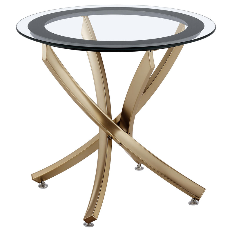 Brooke  Round Coffee and End Table Set Chrome
