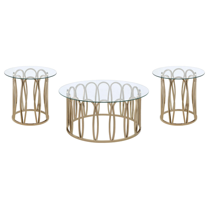Merced 2-piece Rectangular Coffee and End Table Set Nickel