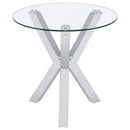 Kenzie  Round Coffee and End Table Set Chrome
