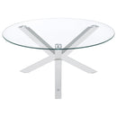 Kenzie  Round Coffee and End Table Set Chrome