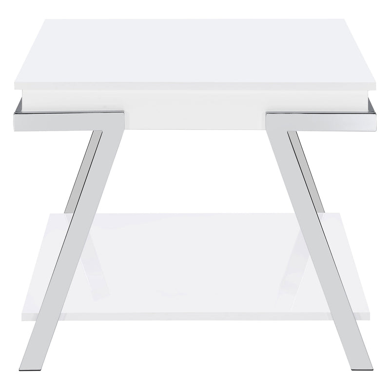 Marcia Rectangular Side End Table White High Gloss