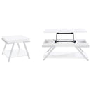 Marcia Coffee and End Table Set White High Gloss