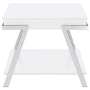 Marcia Coffee and End Table Set White High Gloss